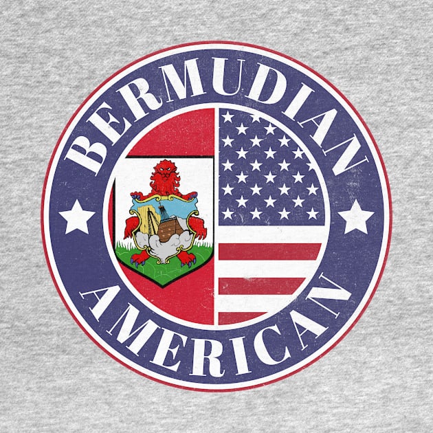 Proud Bermudian-American Badge - Bermuda Flag by Yesteeyear